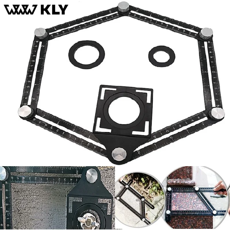 

WWW KLY Stainless Steel Four-Sided Ruler Mechanism Measuring Instrument Angle-izer Tool Measuring Template Tool