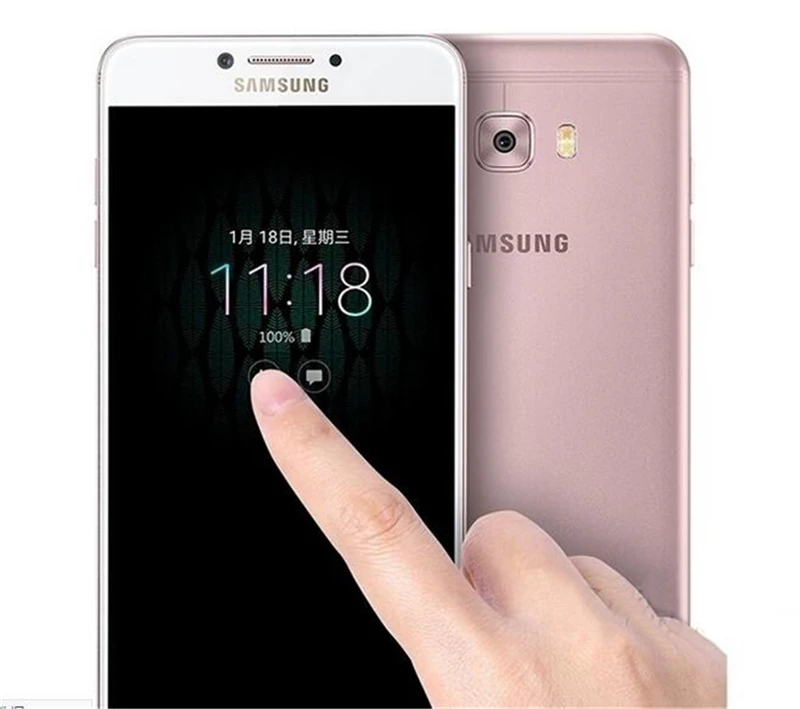 Разблокированный мобильный телефон samsung Galaxy C7 Pro C7010, GSM, 3G и 4G, Android, четыре ядра, 5,7 дюймов, две sim-карты, 16 МП, 64 Гб ПЗУ, отпечаток пальца