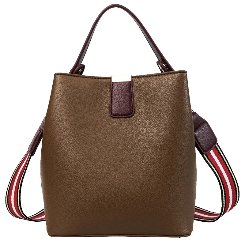 

2019 New Arrival Women's Broadband All-match Shoulder Bag Bucket Style Bag Fashion Flap Messenger Bag Classic Women's Bag