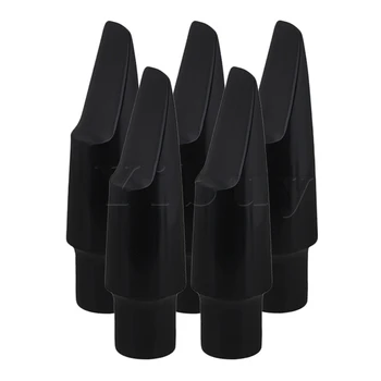 

Yibuy 5pcs Plastic Black Saxophone Mouthpiece for Bb Tenor Sax Woodwind Parts