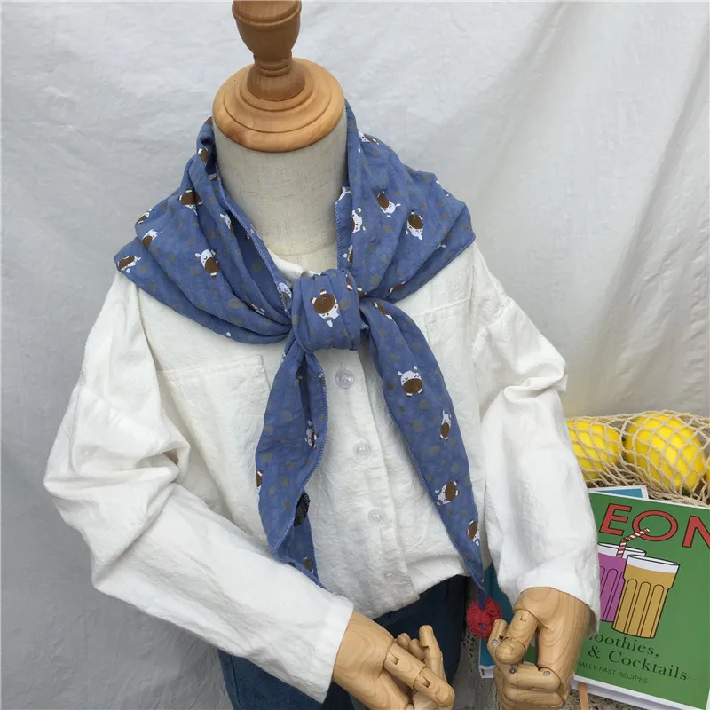 Весенние клетчатые треугольные шарфы в горошек для маленьких девочек; осенне-зимняя шаль для мальчиков и девочек; Детские хлопковые воротники; теплый детский шейный платок