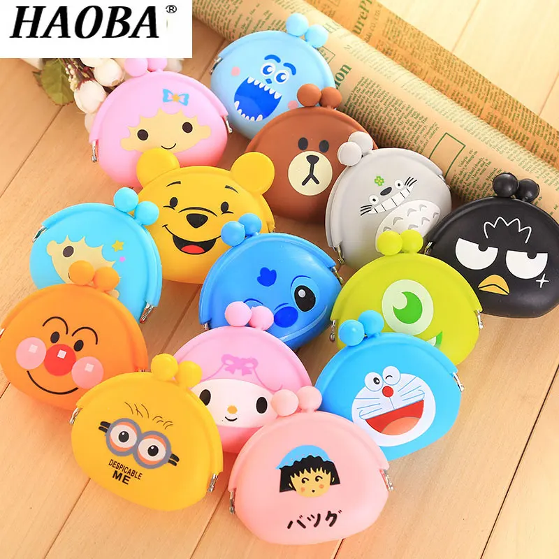 

HAOBA Mini Silicone Earphone Bag Cartoon Child Lovely Money Box For USB Charger Cable Coin Key Storage Portable Accessories