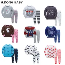 H kong baby Boy Pajamas Set Cartoon font b kids b font Sleepwear Girls cute Home