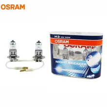 OSRAM H3 ночь выключатель плюс 12 В 55 Вт туман лампы автомобиля Лампы для мотоциклов ксеноновые Белый 64151NBU 10% белее 35 м больше света 90% больше света emark пара