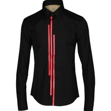 Новая летняя Модная рубашка в полоску из смолы с длинными рукавами Мужская трендовая рубашка мужская певица одежда