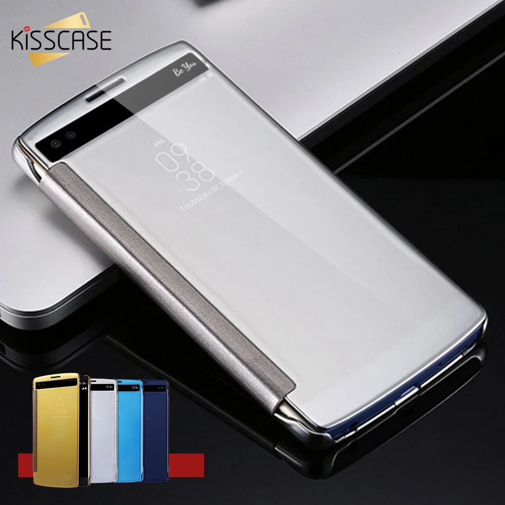 Флип Чехлы kisscase для iPhone X 8 7 6 6S Plus 5 5S SE зеркальный чехол LG G5 G4 чехлы Samsung Galaxy S8 S7 S6 с