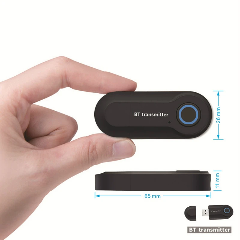 Универсальный беспроводной Bluetooth передатчик стерео 3,5 мм аудио музыкальный адаптер для ТВ-телефона ПК головная