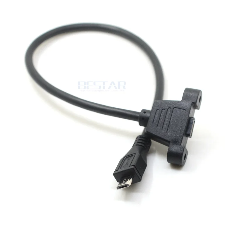 Micro USB 2 0 разъем для Женский Удлинительный кабель 30 см 50 с отверстием крепления на