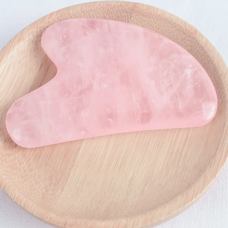 Face Jade Massager Scraper Natural 60*40*7 mm Rose Quartz Gua Sha Acupuntura Tools for Foot Back Head Neck Massage Stone Therapy
