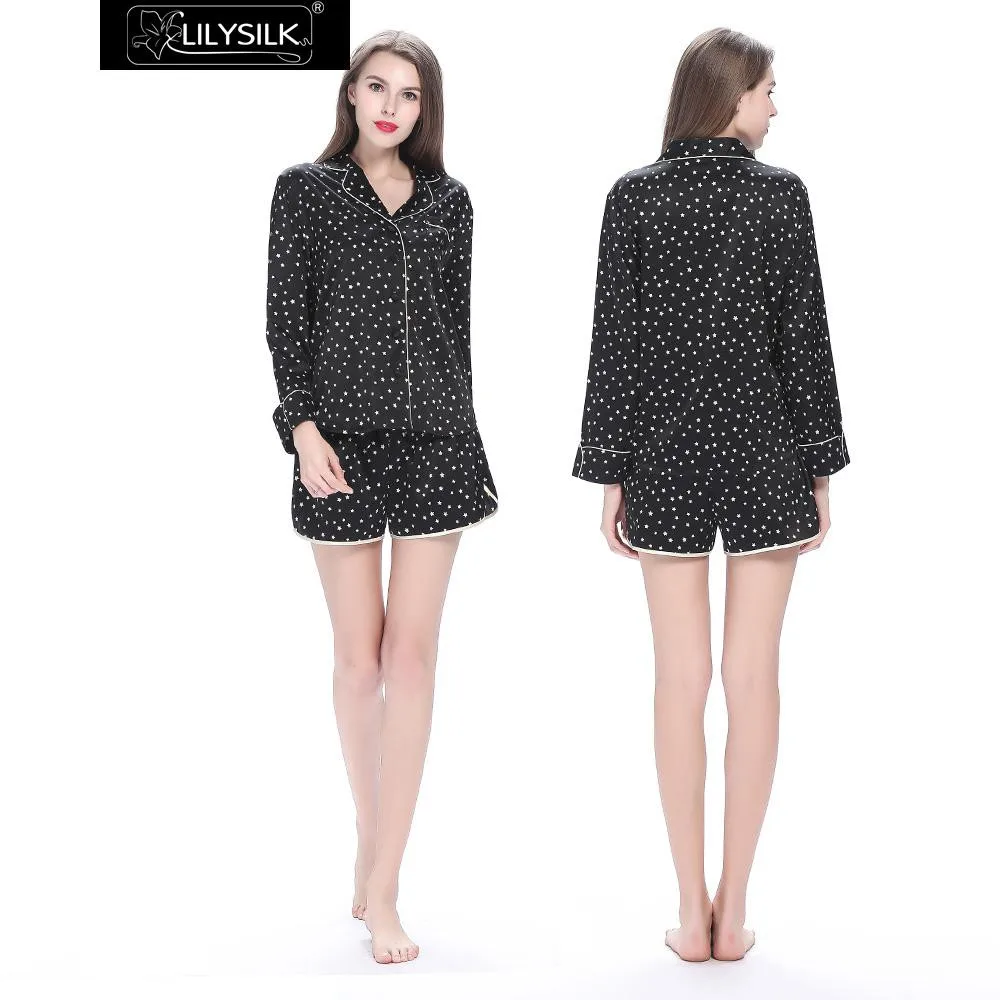 black-19-momme-black-short-silk-pajamas-set-twinkle-stars-01