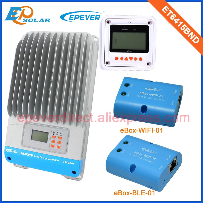 

Max Pv Input 150v solar charge controller 60A 60amp wifi function MPPT ET6415BN with white MT50+BLE
