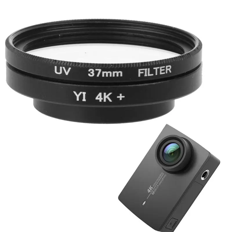 

37mm UV Lens Filter + Lens Ring Adapter + Protective Cap for Xiaomi Yi Camera