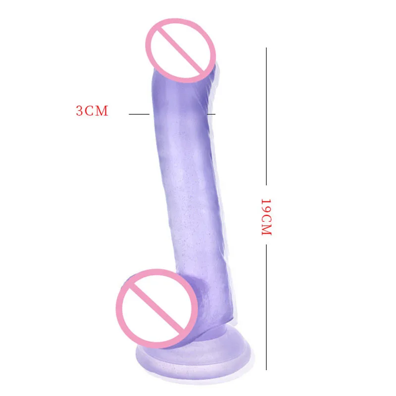 Crystal Dildo Realistic Large Dick Soft Dildo Suction Cup Artificial Penis Dildos For Men Gay Adult Sex Toys Thick Dildo