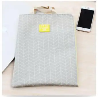 Креативный A4 милый свежий стиль водонепроницаемый файл карман ткань Оксфорд ручная сумка Папка Школьная Сумка для документов - Цвет: gray