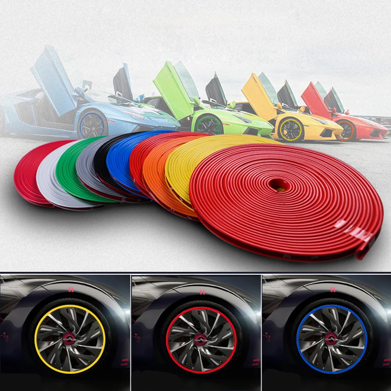 

Auto Tire Rims Plated Strip Wheel Protection Decoration For Ford Focus 2 3 Fiesta Mondeo Kuga Citroen C4 C5 Skoda Octavia Rapid