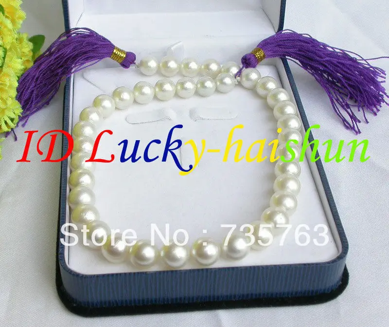 

xiuli 00152 GENUINE 100% NATURE 12MM WHITE ROUND SOUTH SEA PEARL NECKLACE 14KGPT