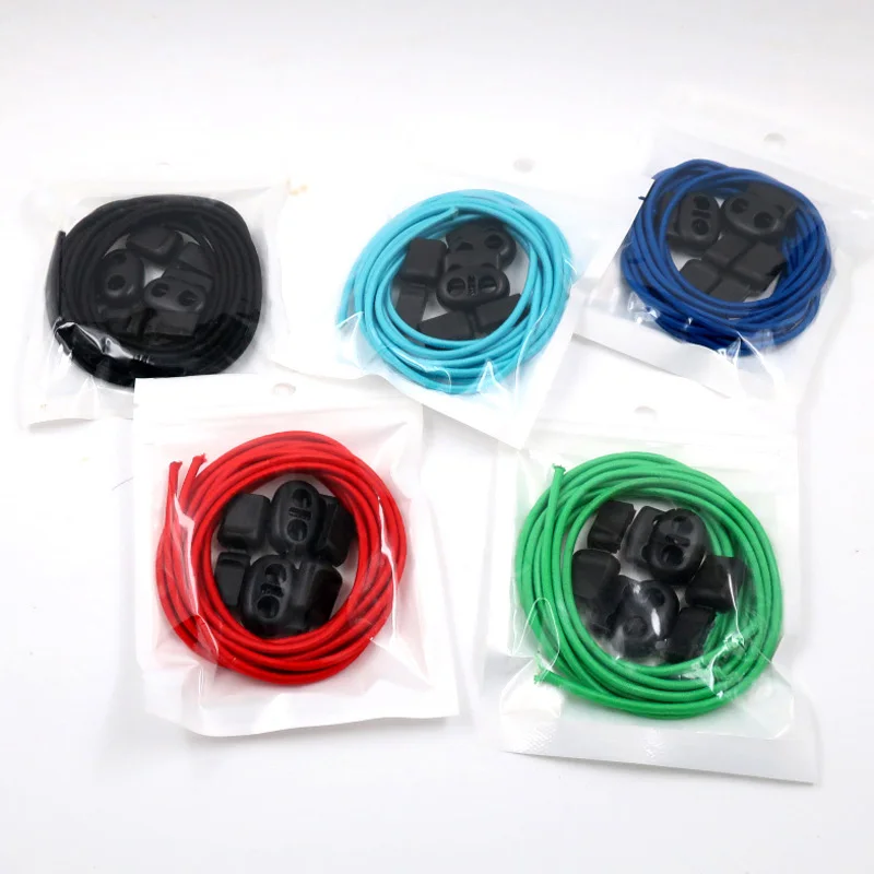 JUP8 Pair Locking Multi-color Shoelaces Black Buckle Lazy Shoelace Sneaker Elastic Adult Children Safe Elastic Shoe Lace Cordone