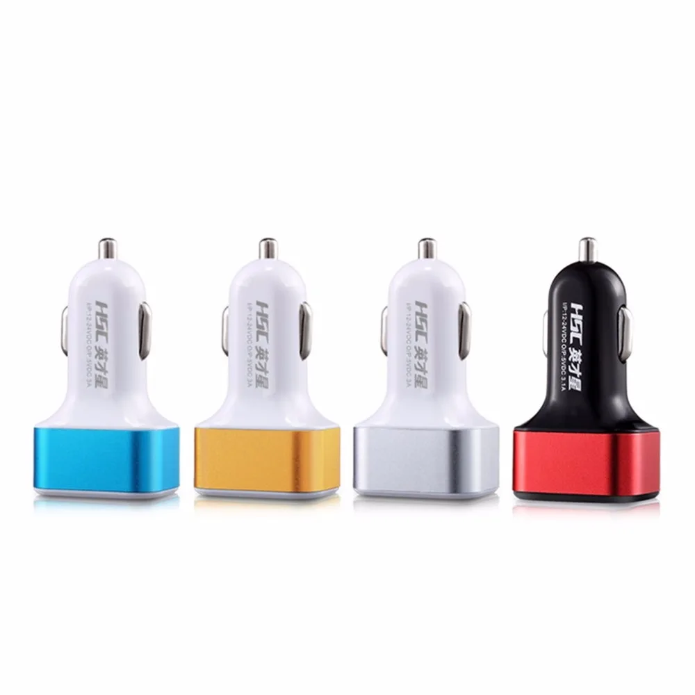 2016 Mini 3 1A 2 port USB Dual car charger Cigarette Lighter Adapter Splitter use font