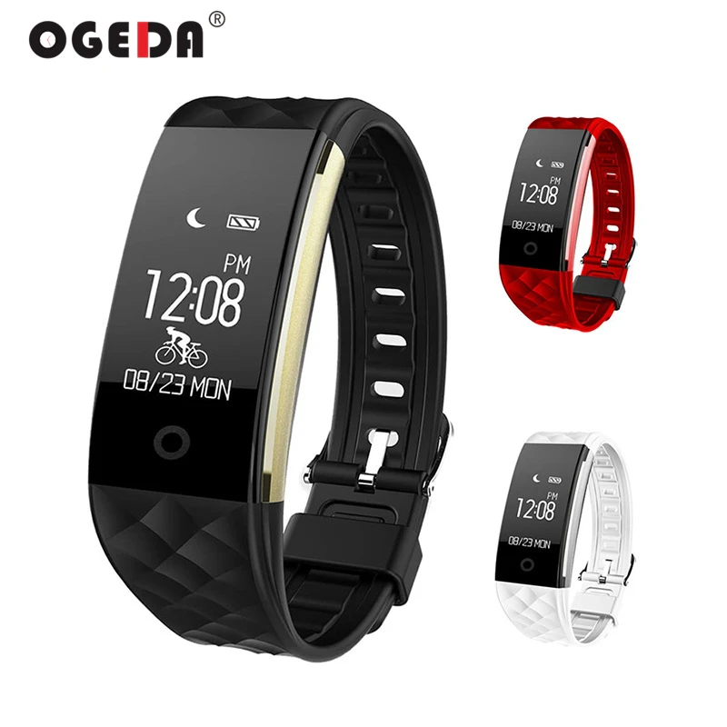 

OGEDA Men Sport Smart Watch Wrist Bracelet Male Wristband Heart Rate Monitor Waterproof Bluetooth Smartband for Women 2018