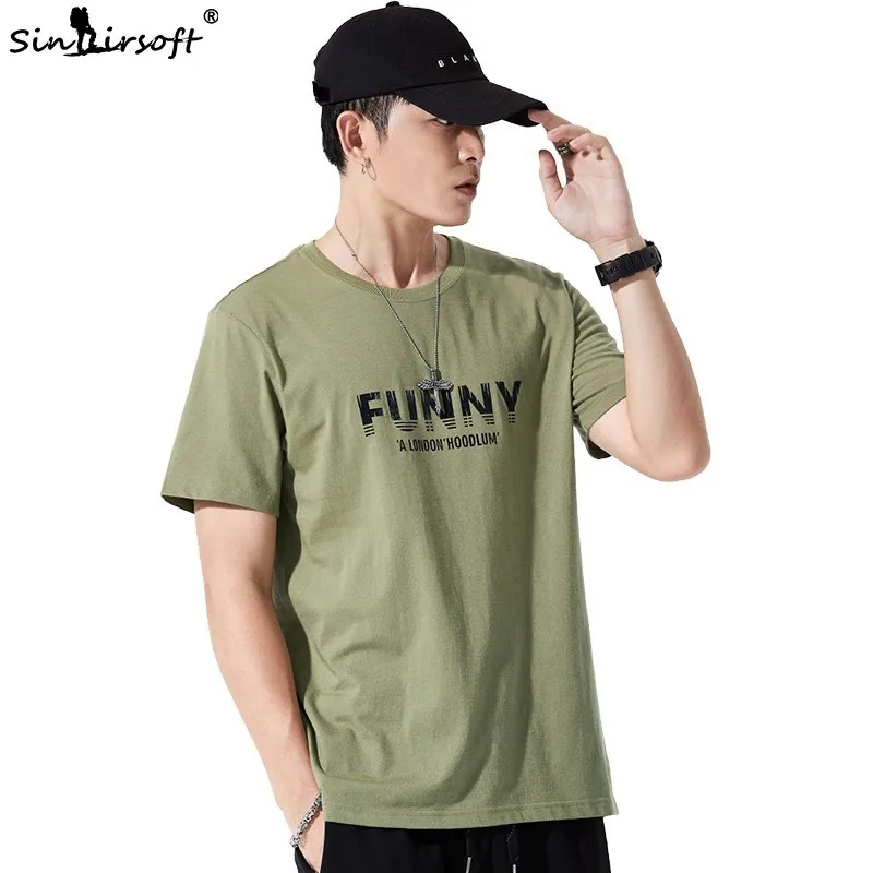 

SINAIRSOFT Brand Men's T-shirt 100% Cotton Casual Short-sleeved Loose Large Size 5XL Army Green T-shirt Shirt Men's New Hot Sale