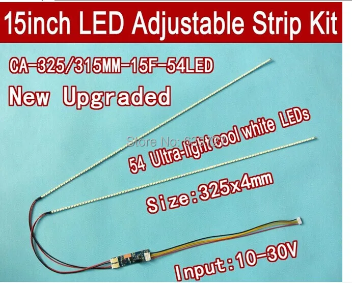 Free ship 2PCS 325mm Adjustable brightness led backlight strip kit Update 15inch monitor 15 LCD ccfl 1