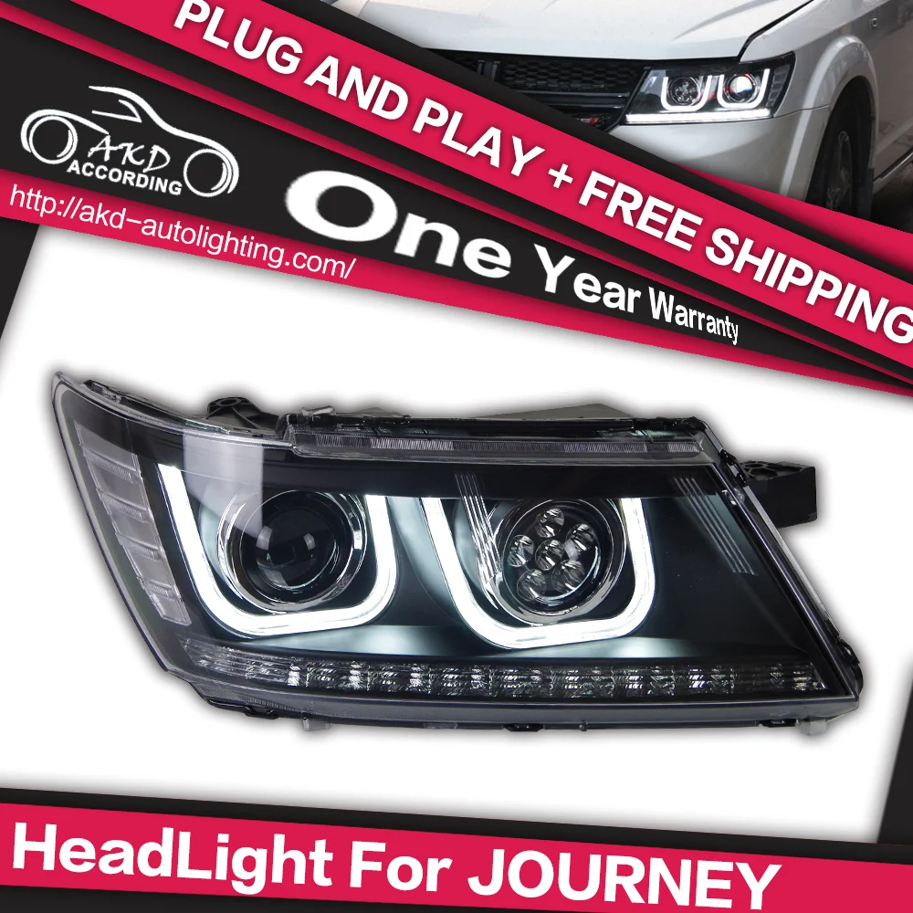 AKD Car Styling for Dodge Journey Headlights 2009 2015 New JCUV LED Headlight DRL Bi Xenon Lens