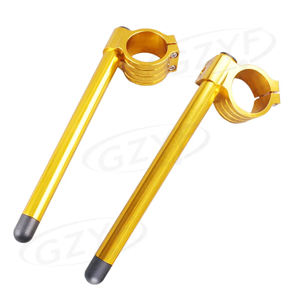 2PCS 50MM CNC Handlebar Fork Tube Clip-ons Handle Bar Universal 22mm 7/8" for Suzuki Honda Yamaha Kawasaki Aprilia Gold