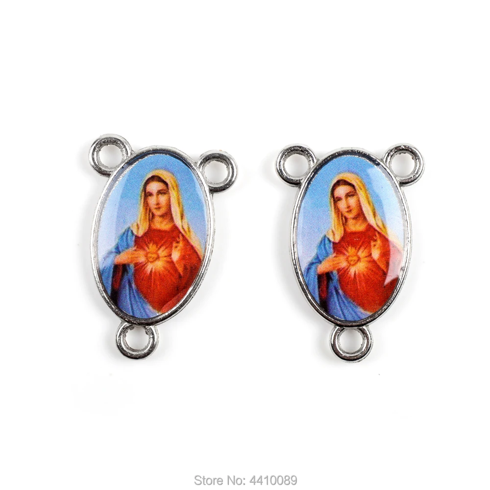 

Catholic Rosary Center Accessory 5 PCS Many Color Saint Figures Jeuse Mary Fatima