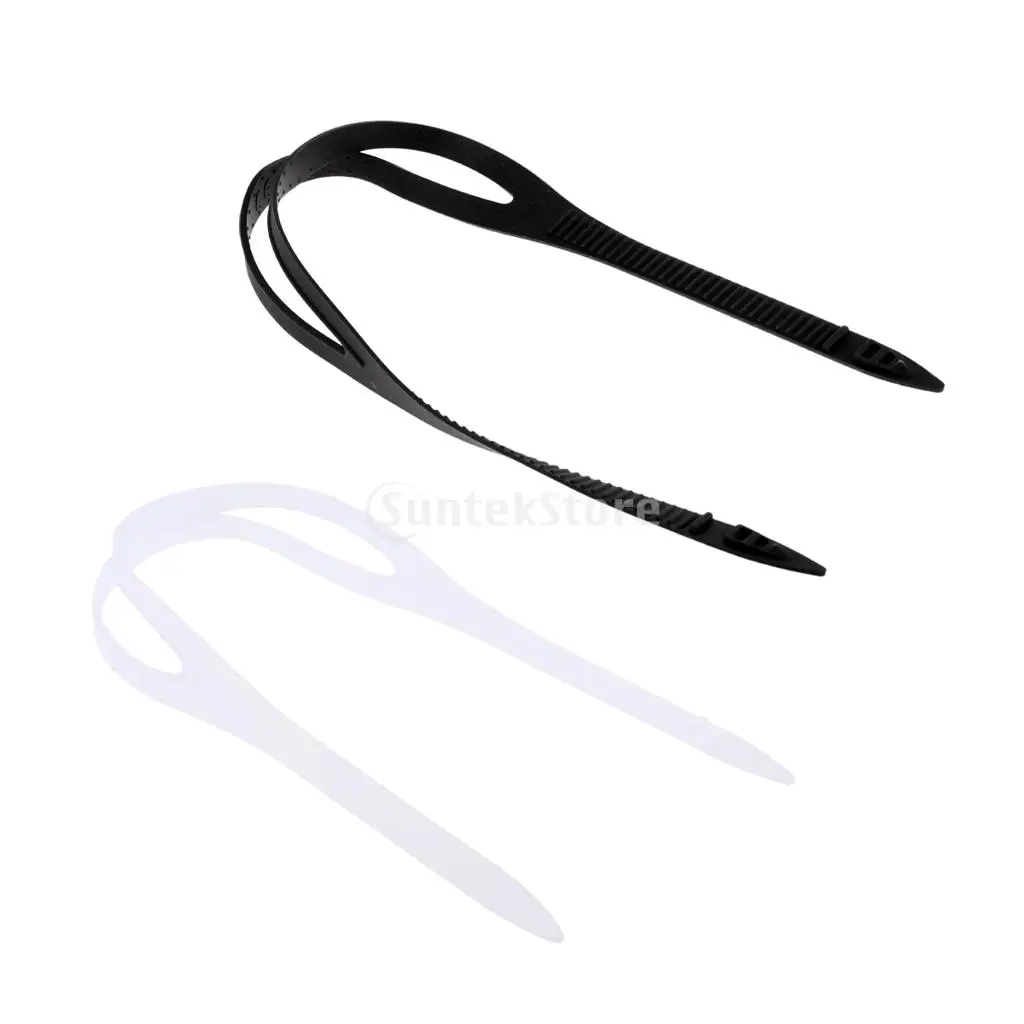 2 Pieces Black + Clear Universal Swimming Goggles Swim Glasses Eyewear Silicone Strap Head Band Replacement Spare Accessories