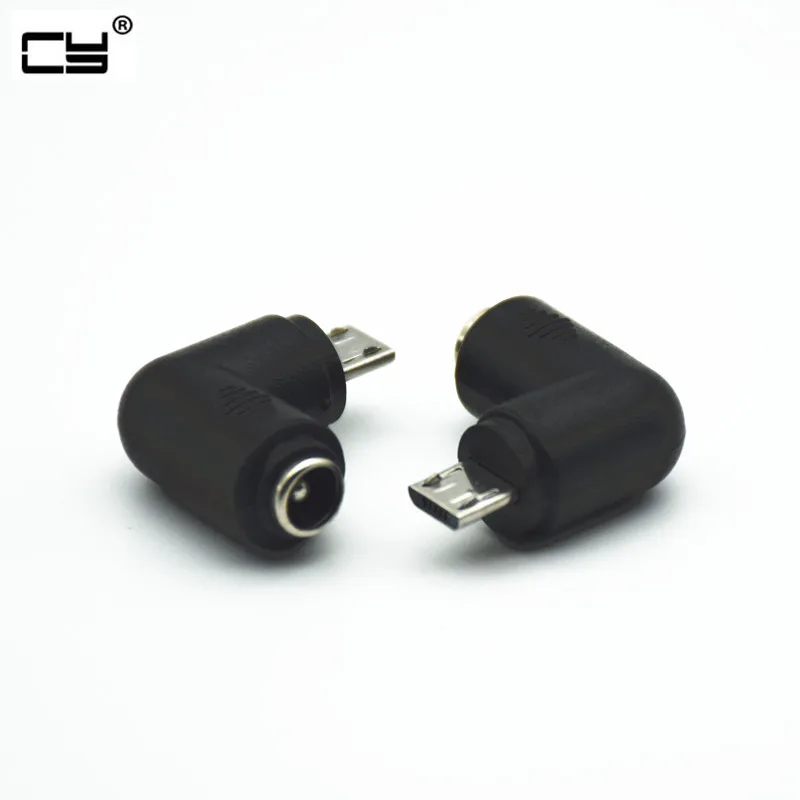 

12V DC Power Adapter DC5.5*2.1mm Female to Micro USB Male Adapter 90 Degree Converter for Phone and tablet