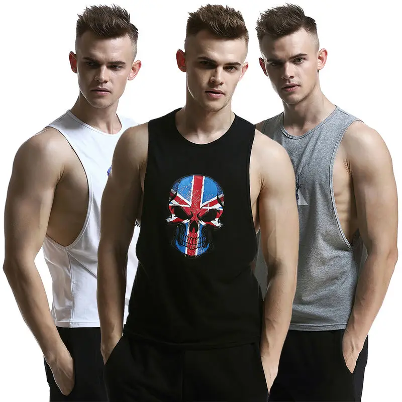 

Newest Men's Printed Running Vests Cotton Tops for Man Running Vest men Fishing Vests Loose Cotton Surfing Beach T-shirts