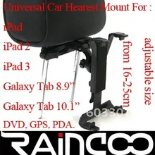 10 шт./лот подголовник автомобиля крепление для ipad, для galaxy tab и планшетных ПК, регулируемый размер fromm 16-25 см, сумка из полипропилена