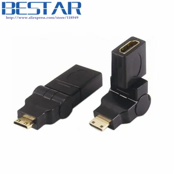

Mini HDMI type C TO HDMI F 360d 180 90d Rotating Swivel Right Angled Adapter HDMI Mini HDMI converter connector adapter