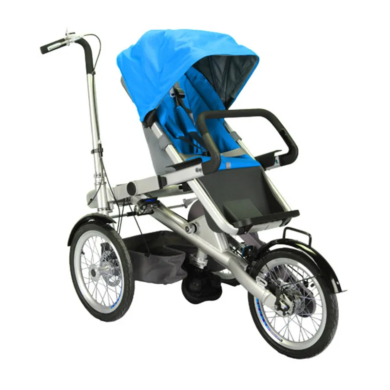 2018 Brand New Baby Bike Stroller Cute Kids Bicycle Prams Folding Umbrella Car Can Sit Can Lie Trolley Red Color 04