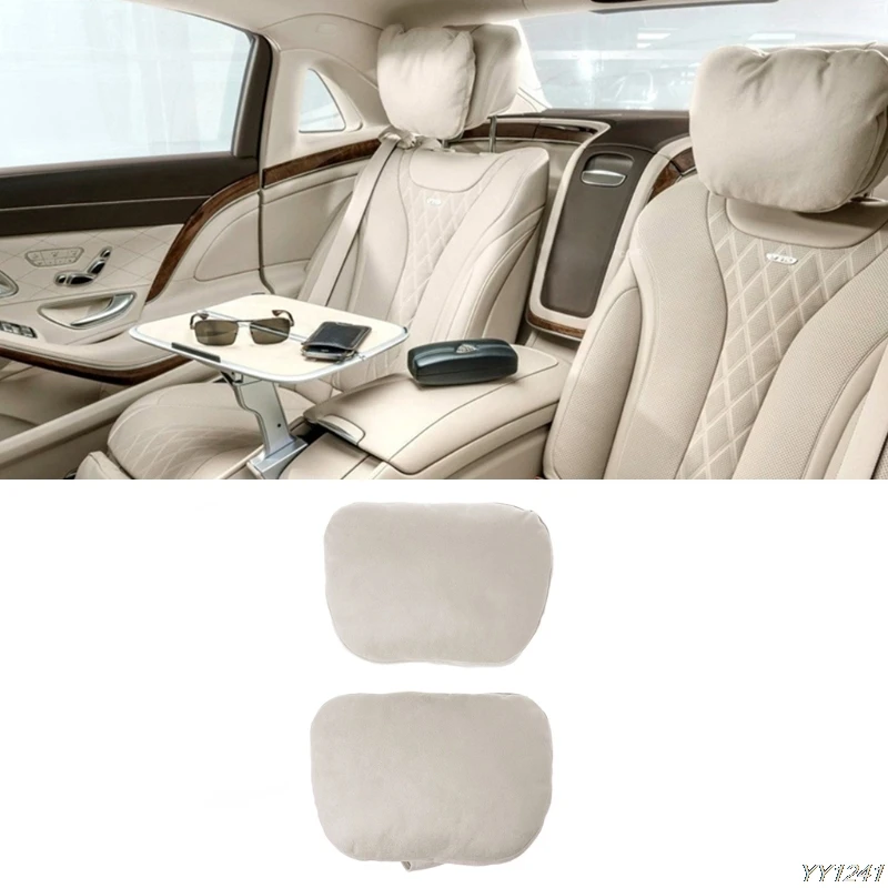Чехол для сиденья, 2 шт., мягкая подушка для сиденья автомобиля, брендовый подголовник, чехлы для Mercedes-Benz BMW Audi Toyota Bentley Maserati