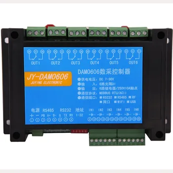 

DAM0606 6-channel optocoupler isolation input 6-way relay output RS232+ isolation 485 communication