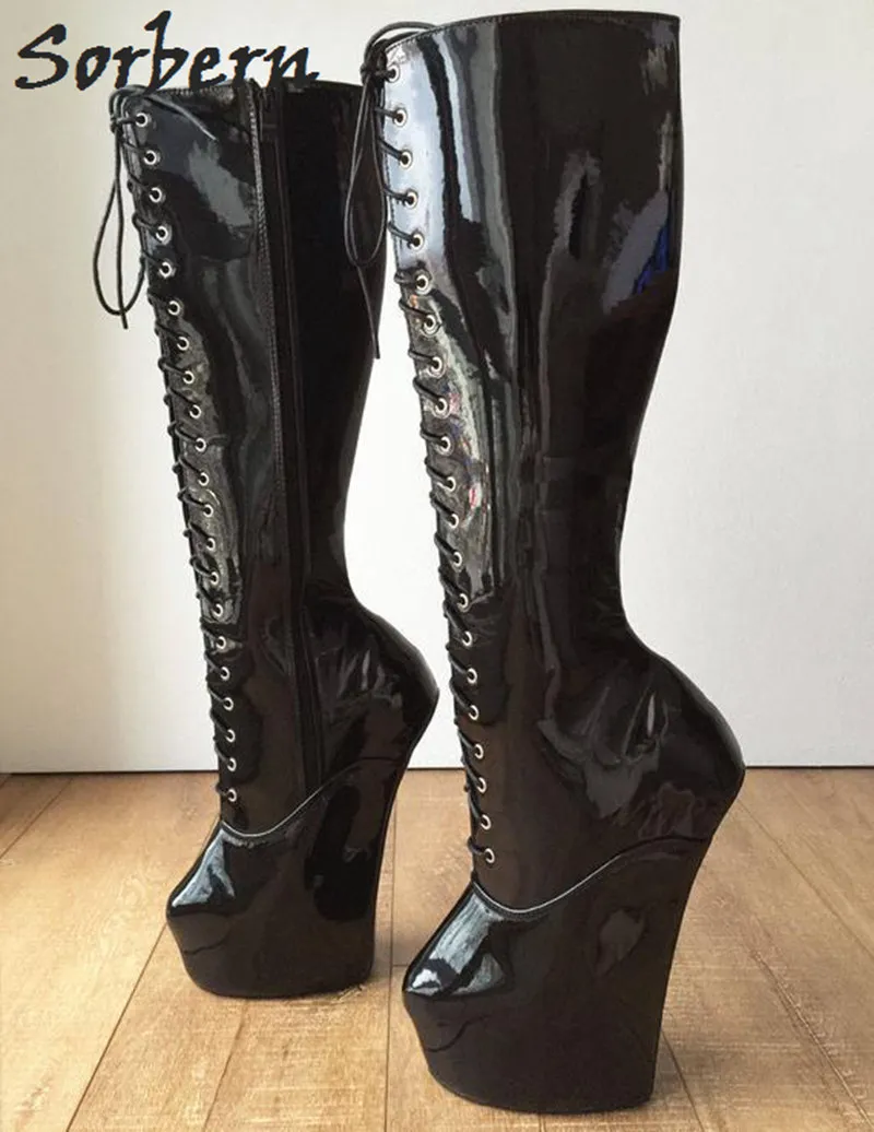 Sorbern Botas de caña ancha personalizadas para mujer, botines de tacón  alto hasta la rodilla, multicolor, Ballet|Botas hasta la rodilla| -  AliExpress