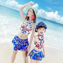 Одинаковые купальники для всей семьи, купальник для папы, мамы и дочки, женский купальник, бикини с лямкой на шее, для мужчин и мальчиков, купальный костюм с листьями