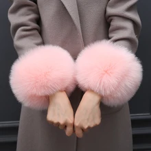 MIARA. L специальные манжеты на запястье из искусственного лисьего меха кроличья шерсть короткие напульсники плюшевый браслет женские гетры на руку для женщин