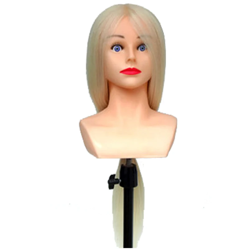Манекен голова с плечом прически 29 дюймов 85% человеческие волосы манекены парикмахерские куклы головы для парикмахеров