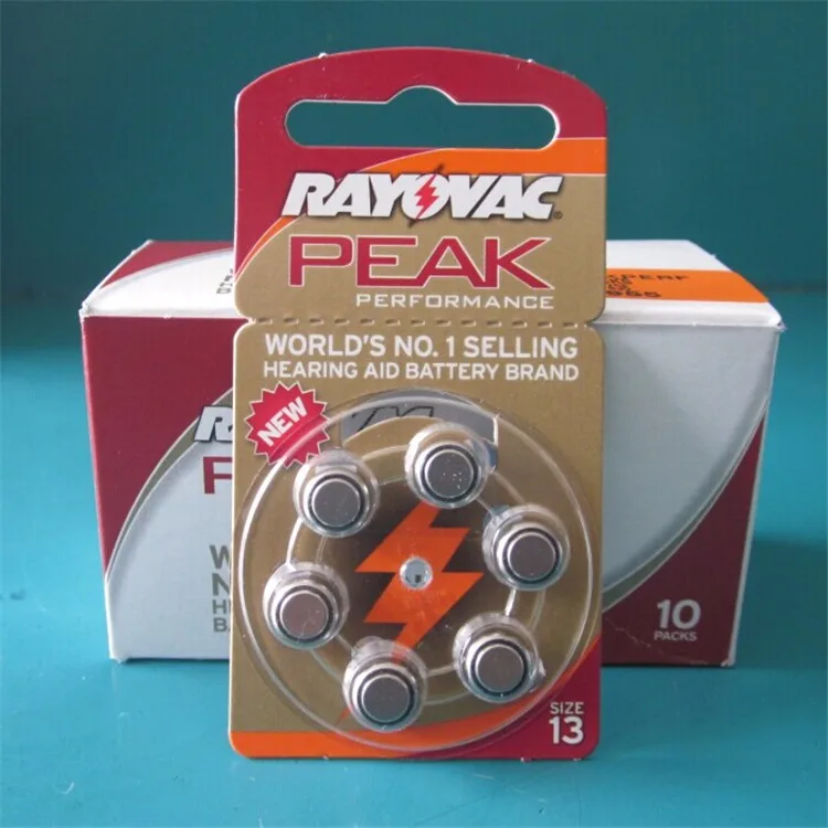 6pcs/lot Hearing Aid Batteries 13/A13/P13 Ear Care for BTE Hearing Aids