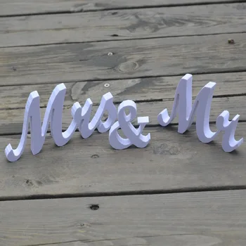 

1 Set Mr & Mrs Sign PVC Wedding Party Decorations Letter Craft Table Ornaments Decoration White Home Desk Deco Table Signs