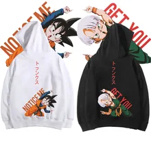 Fashion DragonBall Z Son Goten Goku Torankusu Pullover Hoodies Hooded Sweatshirt Casual Front Pocket Hoodie Sweethearts Top Coat front pocket single stripe pullover hoodie
