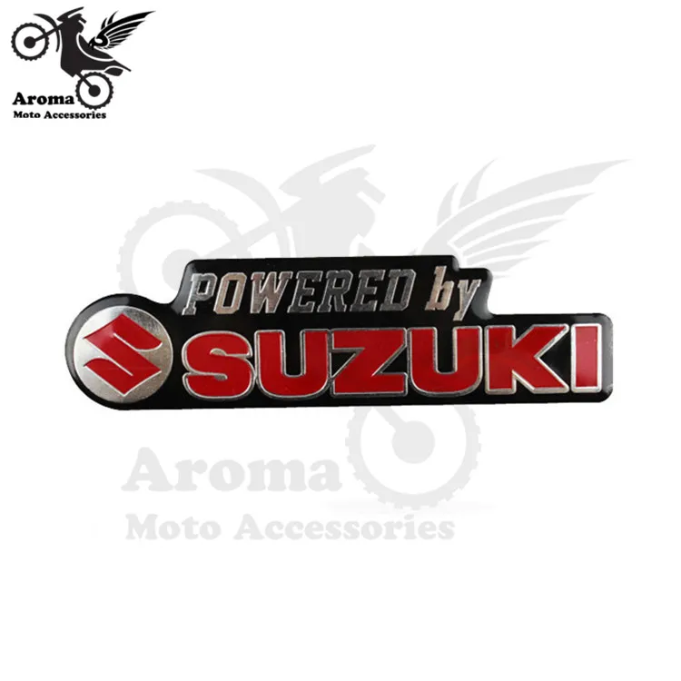 1 PCS Free Shipping Motorcycle Decals For Suzuki Motorbike Stickers Decal Aluminum Universal Yamaha Honda Brand Powered By In From