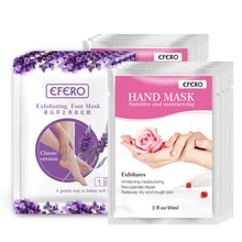 EFERO 6 шт. отшелушивающая маска для стоп носки для педикюра маска для пилинга ступней для ног+ 6 шт. увлажняющие перчатки для рук отбеливающий крем