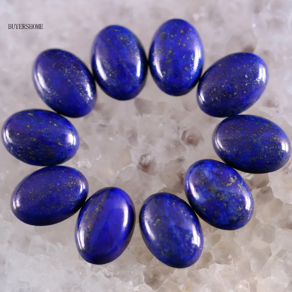 

Oval 13x18MM Natural Stone Blue Lapis CAB Cabochon Oval For Making Necklace Pendant Bracelets Earrings 10PCS K1620