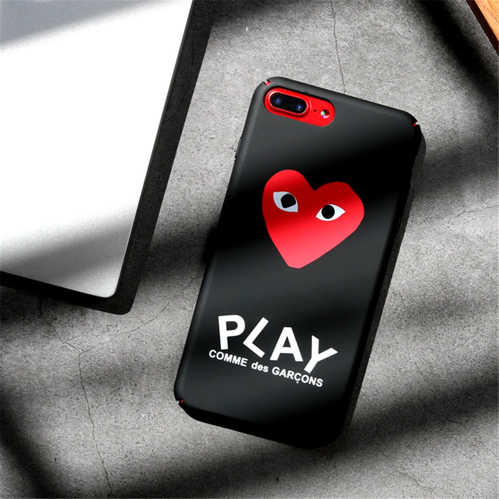 

Street Fashion CDG Play Matte Hard Protect Cases For iphone 5S SE 6s 6 7 8 Plus X high quality Phone Cover coque case fundas