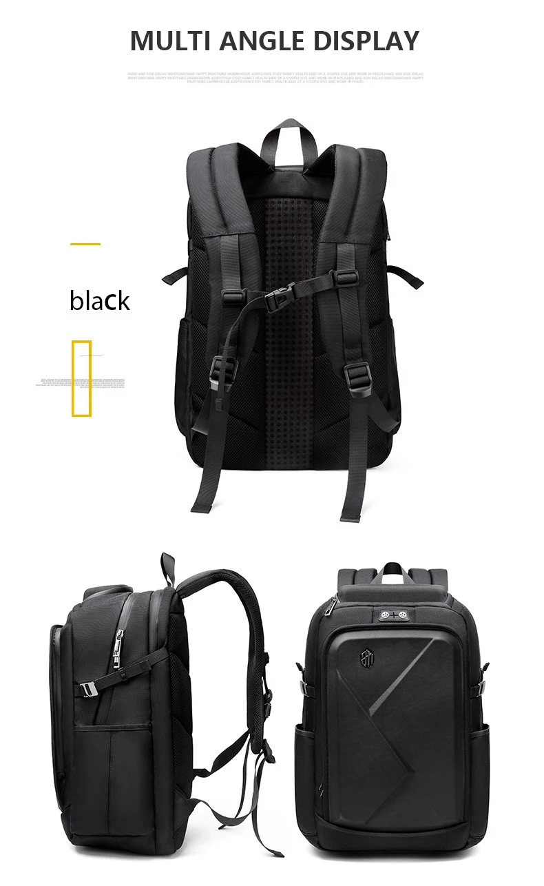 Модные мужские сумки для ноутбука Schookproof 15,6 дюймов, черные дорожные сумки, мужские багажные рюкзаки, Компьютерные рюкзаки для мальчиков