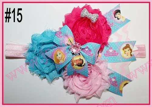 

free shipping 120pcs shabby chic flower headbands shinne glitter Headband Girls Hair