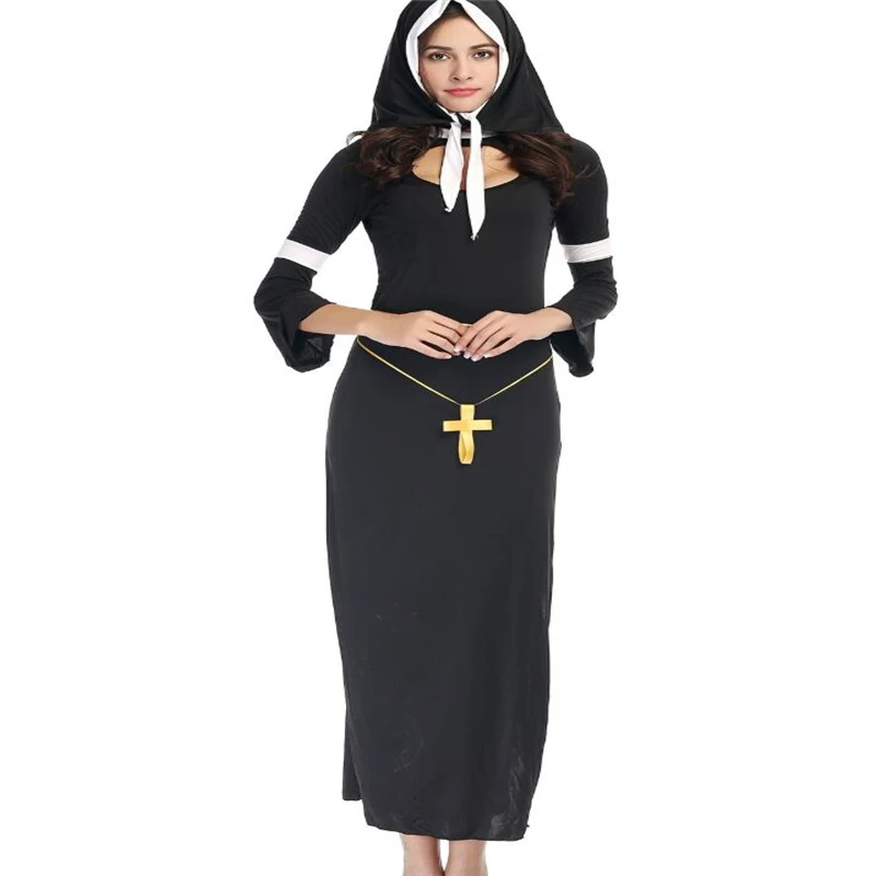 

New Arrival Womens Sexy Nun Costume Halloween Party Cosplay Adult Clothing